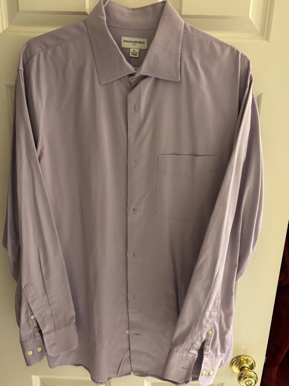 Pale Lavender Banana Republic XXL 100% Cotton Dress Shirt